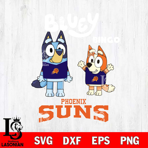 Phoenix Suns Bluey & Bingo 4 Svg Eps Dxf Png File, NBA svg, Digital Download, Instant Download