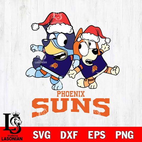 Phoenix Suns Bluey Christmas Holiday Svg Eps Dxf Png File, Digital Download