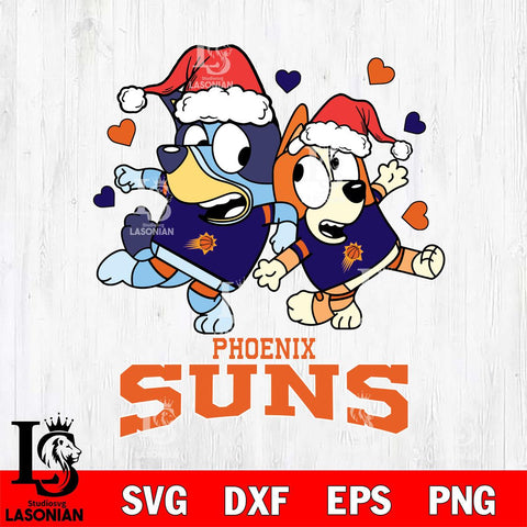 Phoenix Suns Bluey Christmas NFL Svg Eps Dxf Png File, Digital Download