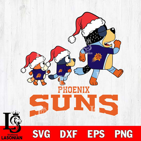 Phoenix Suns Bluey Family Christmas Svg Eps Dxf Png File, Digital Download