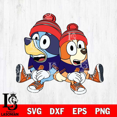 Phoenix Suns Bluey & Bingo Christmas Svg Eps Dxf Png File, Digital Download, Instant Download