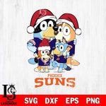 Phoenix Suns Christmas Bluey Family Sport Svg , Christmas Svg , Bluey svg , Digital Download, dxf eps png pdf file