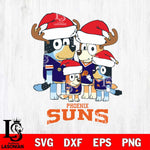 Phoenix Suns Christmas Bluey Santa Family Svg , Christmas Svg , Bluey svg , Digital Download, dxf eps png pdf file