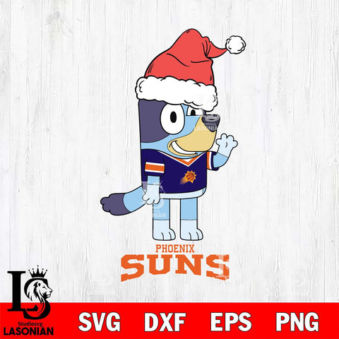 Phoenix Suns Christmas Bluey Say Hi Svg , Christmas Svg , Bluey svg , Digital Download, dxf eps png pdf file