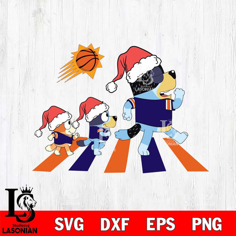 Phoenix Suns Family Bluey Walking Christmas Svg Eps Dxf Png File, Digital Download, Instant Download