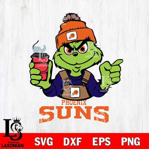 Phoenix Suns Grinch with coffee Svg Eps Dxf Png File, Digital Download, Instant Download