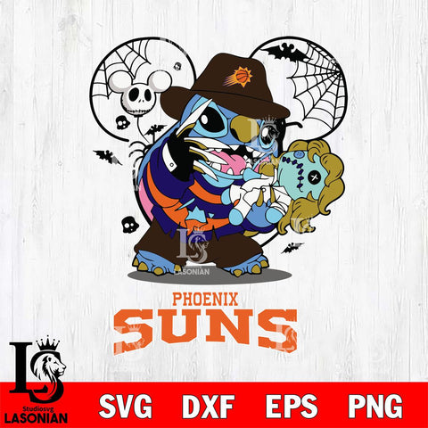 Phoenix Suns Stitch Freddy Krueger Halloween Svg Eps Dxf Png File, Digital Download, Instant Download