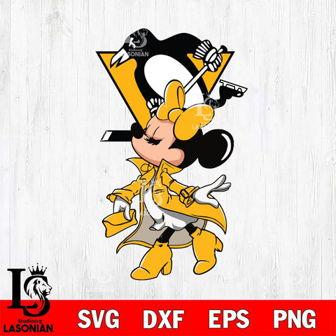 Pittsburgh Penguins Glamorous Minnie Svg Eps Dxf Png File, Digital Download, Instant Download