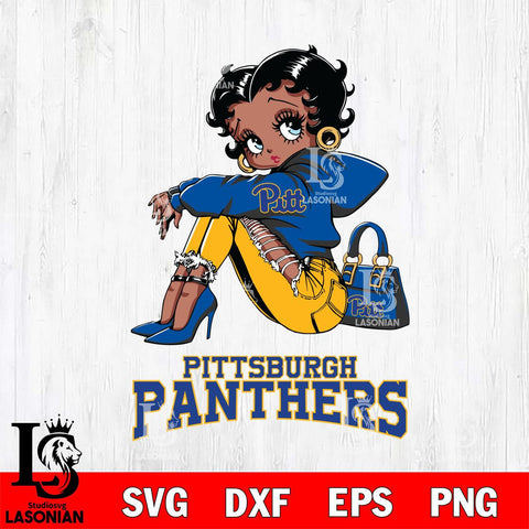 Pittsburgh Panthers Betty Boop Black Fan Girl Svg Eps Dxf Png File, Digital Download, Instant Download