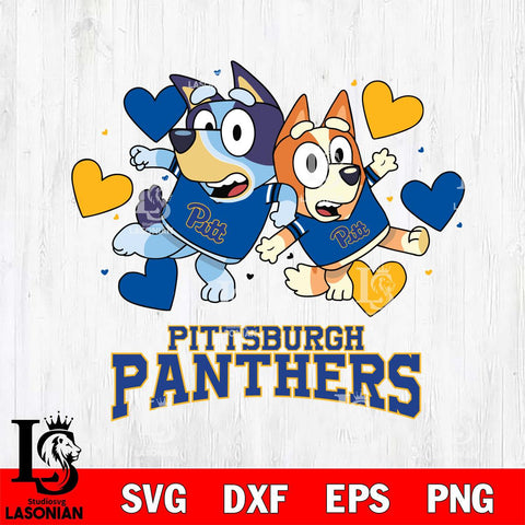 Pittsburgh Panthers Bluey & Bingo 10 Svg Eps Dxf Png File, NCAA svg, Digital Download, Instant Download