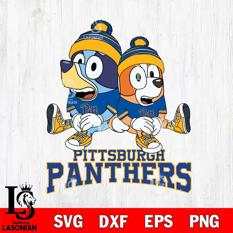 Pittsburgh Panthers Bluey & Bingo 8 Svg Eps Dxf Png File, NCAA svg, Digital Download, Instant Download