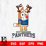 Pittsburgh Panthers Bluey Chilli Christmas Deer Svg Eps Dxf Png File, Digital Download