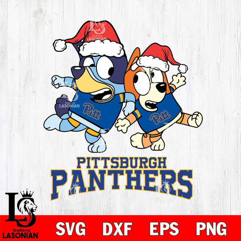 Pittsburgh Panthers Bluey Christmas Holiday Svg Eps Dxf Png File, Digital Download