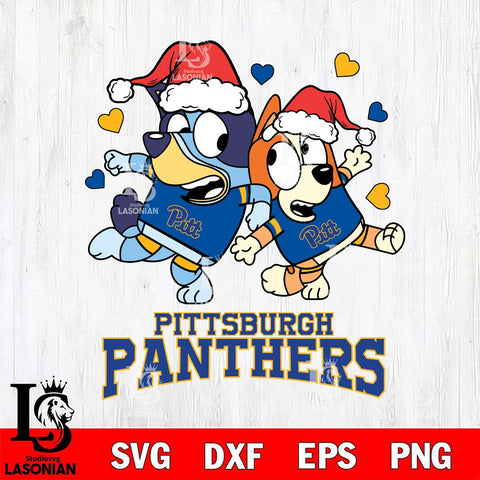 Pittsburgh Panthers Bluey Christmas NFL Svg Eps Dxf Png File, Digital Download