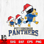 Pittsburgh Panthers Bluey Family Christmas Svg Eps Dxf Png File, Digital Download