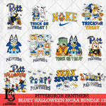 Pittsburgh Panthers Bluey Halloween NCAA 12 SVG Eps Dxf Png File, Bundle NCAA svg, Digital Download, Instant Download