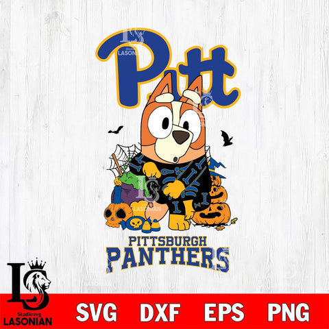 Pittsburgh Panthers Bluey Halloween NCAA Svg Eps Dxf Png File, Digital Download, Instant Download