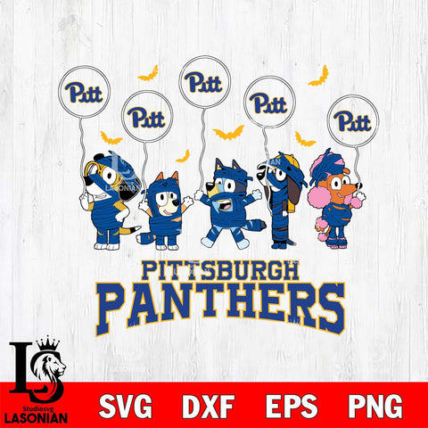 Pittsburgh Panthers Bluey Halloween Spooky Svg Eps Dxf Png File, Digital Download, Instant Download