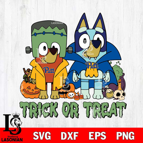 Pittsburgh Panthers Bluey Halloween Trick or Treat Svg Eps Dxf Png File, Digital Download, Instant Download