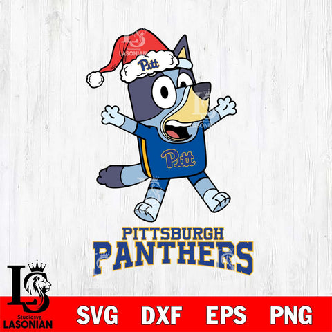 Pittsburgh Panthers Bluey Happy Christmas Svg Eps Dxf Png File, Digital Download