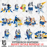 Pittsburgh Panthers Bluey NCAA Bundle 12 Svg Eps Dxf Png File, Digital Download, Instant Download