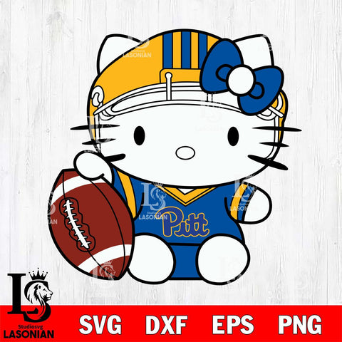 Pittsburgh Panthers Cute Hello Kitty Football 5 Svg Eps Dxf Png File, NCAA svg, Digital Download, Instant Download