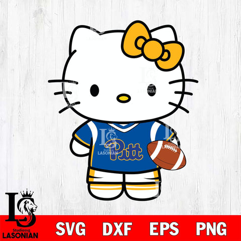 Pittsburgh Panthers Cute Hello Kitty Football 8 Svg Eps Dxf Png File, NCAA svg, Digital Download, Instant Download