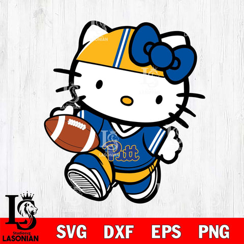 Pittsburgh Panthers Cute Hello Kitty Football 9 Svg Eps Dxf Png File, NCAA svg, Digital Download, Instant Download