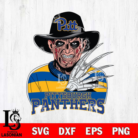 Pittsburgh Panthers Freddy Krueger Horror Halloween Svg Eps Dxf Png File, NCAA svg, Digital Download, Instant Download