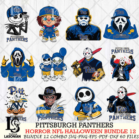 Pittsburgh Panthers Halloween Bundle 12 SVG Svg Eps Dxf Png File, NCAA bundle svg, Digital Download, Instant Download