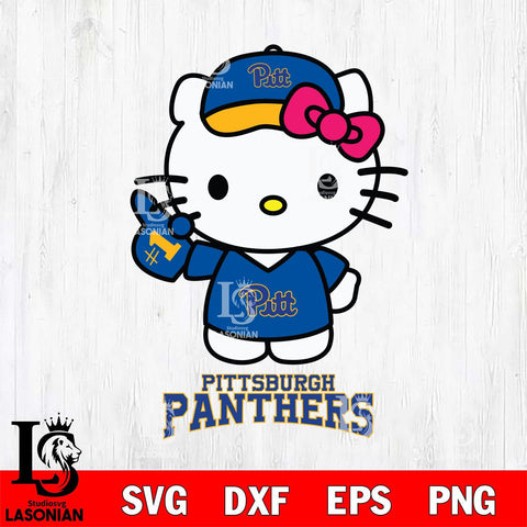 Pittsburgh Panthers Hello Kitty Best Fan Svg Eps Dxf Png File, Digital Download, Instant Download