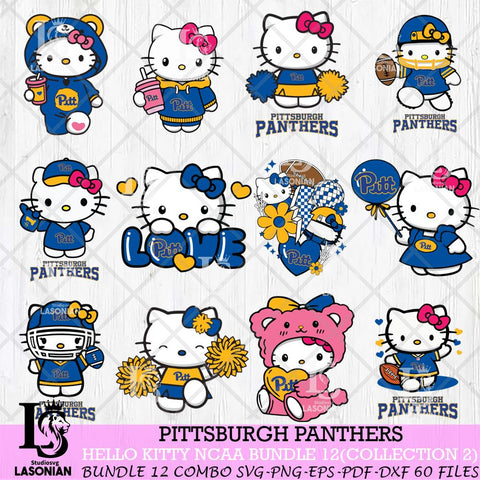 Pittsburgh Panthers Hello Kitty Bundle 12 SVG Svg Eps Dxf Png File, Digital Download, Instant Download