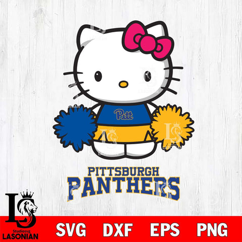 Pittsburgh Panthers Hello Kitty Cheerleader 2 Svg Eps Dxf Png File, Digital Download, Instant Download