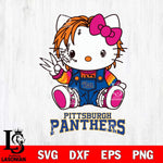 Pittsburgh Panthers Hello Kitty Horror Svg Eps Dxf Png File, Digital Download