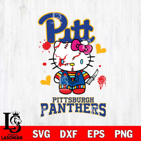 Pittsburgh Panthers Hello Kitty Horror 2 Svg Eps Dxf Png File, Digital Download