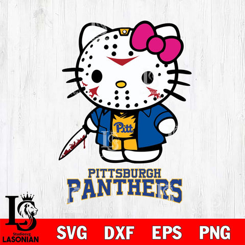 Pittsburgh Panthers Hello Kitty Horror 3 Svg Eps Dxf Png File, Digital Download