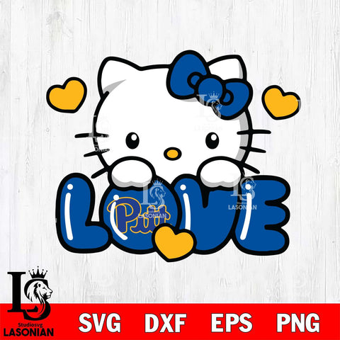 Pittsburgh Panthers Hello Kitty Love Svg Eps Dxf Png File, Digital Download, Instant Download