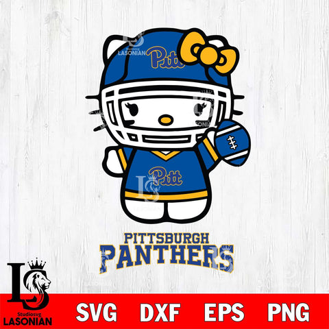 Pittsburgh Panthers Hello Kitty NCAA 1 Svg Eps Dxf Png File, Digital Download, Instant Download