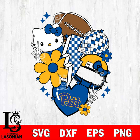 Pittsburgh Panthers Hello Kitty NCAA 2 Svg Eps Dxf Png File, Digital Download, Instant Download