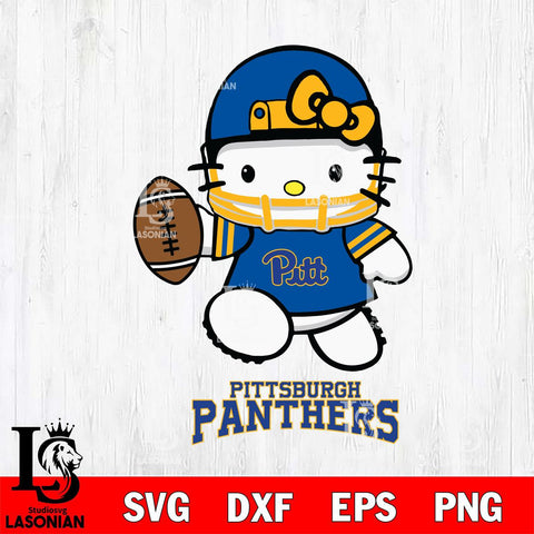 Pittsburgh Panthers Hello Kitty NCAA 4 Svg Eps Dxf Png File, Digital Download, Instant Download