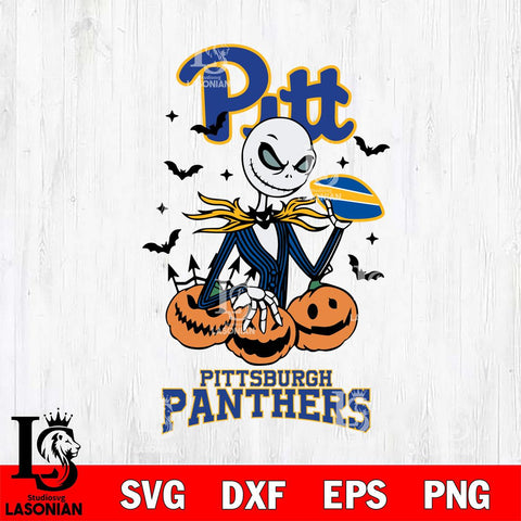 Pittsburgh Panthers Jack Skellington 2 halloween Svg Eps Dxf Png File, NCAA svg, Digital Download, Instant Download