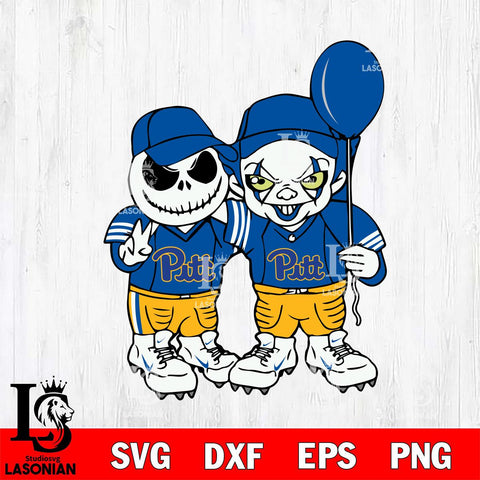 Pittsburgh Panthers Jack Skellington And Pennywise Football Svg Eps Dxf Png File, NCAA svg, Digital Download, Instant Download