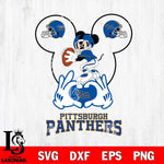 Pittsburgh Panthers Mickey Heart Rugby Svg Eps Dxf Png File, Digital Download ,Instant Download, Cricut File