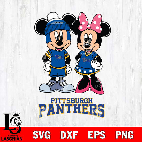 Pittsburgh Panthers Mickey Minnie Mouse Pink Svg Eps Dxf Png File, NCAA svg , File Cut , Digital Download , Instant Download, Cut Svg Files