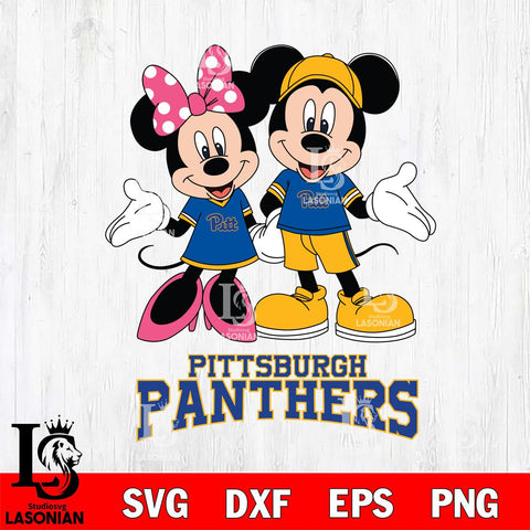 Pittsburgh Panthers Mickey Minnie Mouse Sport Svg Eps Dxf Png File, NCAA svg , File Cut , Digital Download , Instant Download, Cut Svg Files