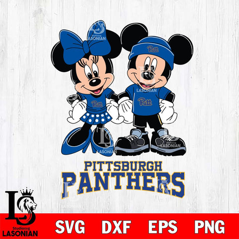 Pittsburgh Panthers Mickey Minnie Rugby ball Svg Eps Dxf Png File, NCAA svg , File Cut , Digital Download , Instant Download, Cut Svg Files