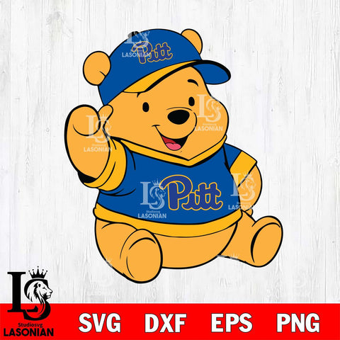 Pittsburgh Panthers Pooh Bear Svg Eps Dxf Png File, NCAA svg, Digital Download, Instant Download