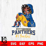 Pittsburgh Panthers #1 beauty Black Fan Girl, Svg Eps Dxf Png File, Digital Download