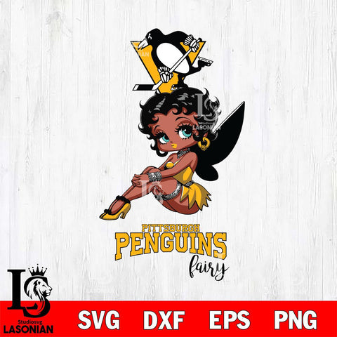 Pittsburgh Penguins Beauty Black Fairy Betty Boop, Svg Eps Dxf Png File, Digital Download