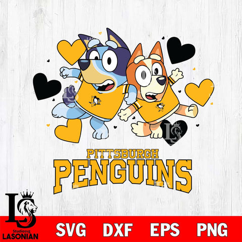 Pittsburgh Penguins Bluey & Bingo 10 Svg Eps Dxf Png File, NHL svg, Digital Download, Instant Download